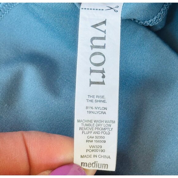 Vuori Leggings Women's Size M Teal Stride Performance Pocket Pull On Athletic - Picture 7 of 7